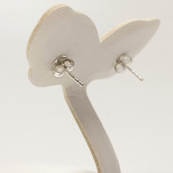 oxidized sterling silver music clef note post stud earrings -band choir dance - Picture 4 of 4